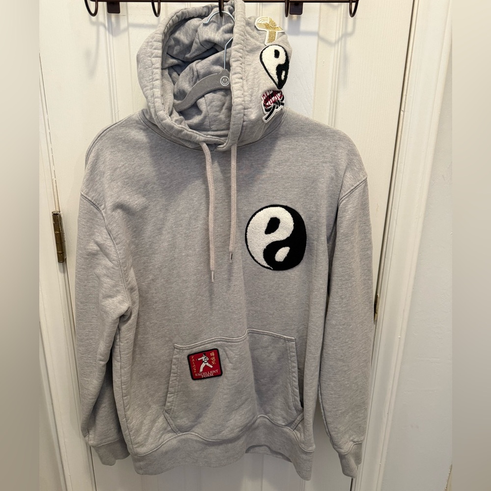 Gray Palace Hoodie with Yin Yang Design